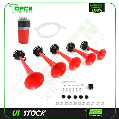 Dixie Musical Horn 5 Red Plastic Trumpet Air Horn For Car Truck Train Lorry • $36.91