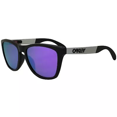 Ex Display Oakley OO 9428F-0855 Frogskins Mix Matte Black Violet Mens Sunglasses • $84.16