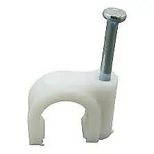 £1.99 • Buy Round White Cable Clips 4mm-16mm With Fixing Nails