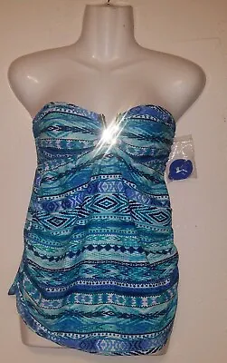 Isabel Women's Maternity Tankini Top Small Turquoise Detachable Straps Swim NWOT • $8.93