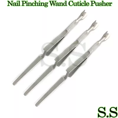 3 Pcs Nail Pinching Wand Cuticle Pusher C-Curve Multifuncation New Tools • $11.50