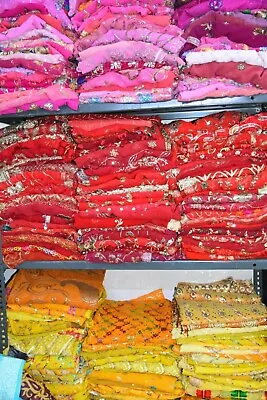 Old Vintage Long Indian Lot Of 10 Dupatta Scarf Veil Hijab Stole Multi Color • $207.90