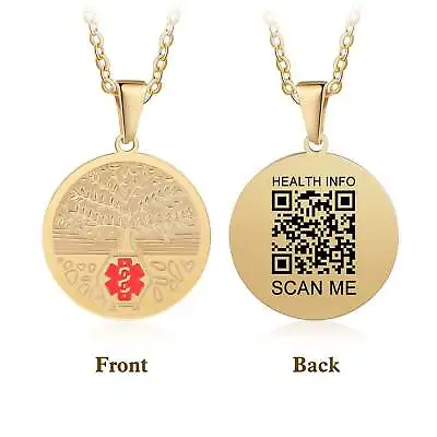 Personalized QR Code Medical NecklaceEmergency Alert NecklaceCustomized QR • £21.60