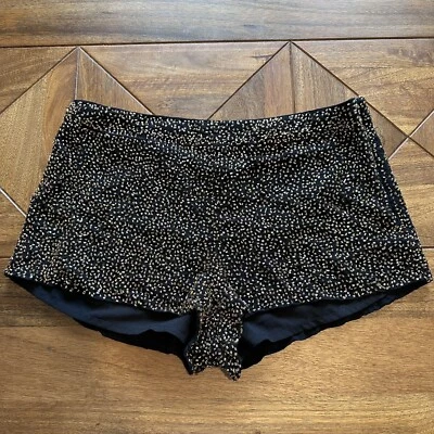 £2.50 • Buy Topshop Festival Shorts Black Gold Beaded Embellished Hot Pants 10