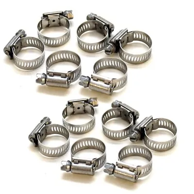 Breeze Boat Fuel Gas Hose Clamps | 9/16 - 1 Inch Stainless (Set Of 12) • $8.44