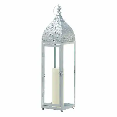 Moroc Silvy Candle Holder Light Stand Lantern Sconce Candlestick Lamp Home Decor • $53.60