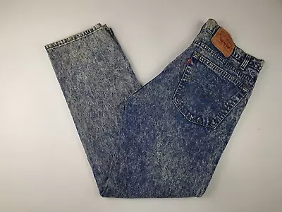 LEVI`S 505 STRAIGHT LEG JEANS W36 -L30  Men`s Made In USA Acid Wash • £20