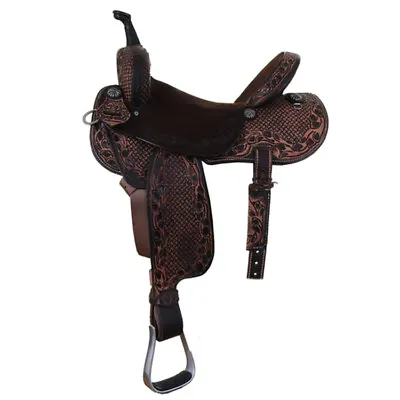 Best Quality Western Leather Barrel Rough Out Saddle With Free Matching Tack Set • $450