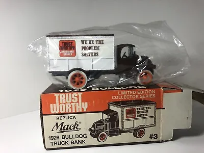 ERTL Replica Mack 1926 Bulldog TRUSTWORTHY HARDWARE STORE Truck Bank NOS • $8.50