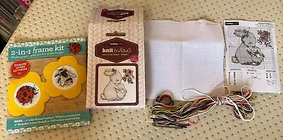 2 Small Cross Stitch Kits 1 Of Insects & Other Is Rabbits • £4.99