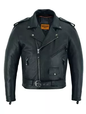 Classic Biker Police Motorcycle MC Jacket Concealed Gun Pockets Naked Cowhide... • $164.26