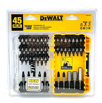 DeWALT DWA45SET Tough Grip Steel Hex Shank Screwdriver Bit Set 45-Piece W/Case • $9.90