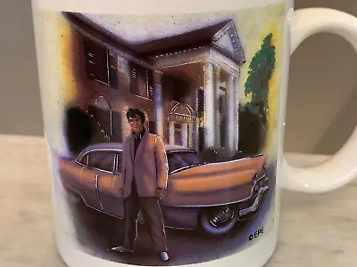 Graceland Home Of Elvis Presley Coffee Mug Vintage With Classic Car 8 Oz • $12.99