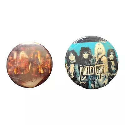 2 Vintage 1980s Motley Crue Rock N Roll Buttons Rare • $12