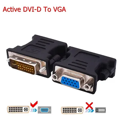 $8.88 • Buy DVI-D Male 24+5 Pin To VGA 15 Pin Female Video Monitor Converter Adapter Socket