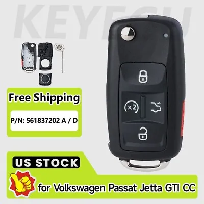 Remote Key Case Shell For VW Volkswagen Jetta Passat Golf Beetle 561 837 202A D • $12.90