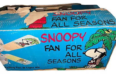 $295.75 • Buy Vtg Peanuts Snoopy All Seasons Ceiling Fan And Light Kit Charlie Brown Kids NIB