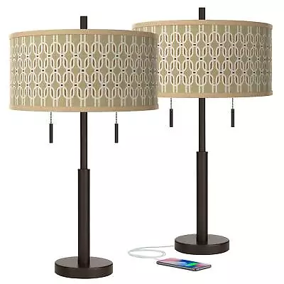 Rustic Mod Robbie Bronze USB Table Lamps Set Of 2 • $159.99