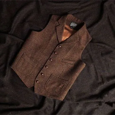 2022 New Men's Vest Vest Steampunk Jacket Men's Brown Vest Formal • $77