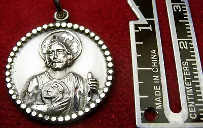 WWII Chaplain's Vintage Sterling St Jude Patron Of Desperate & Lost Causes Medal • $64.99