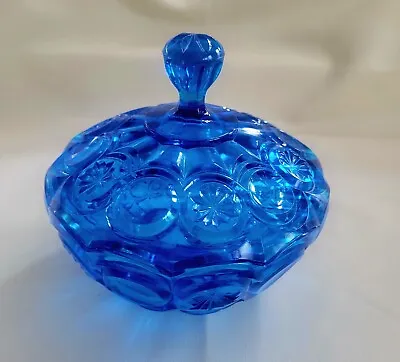 Fenton Knobby Bullseye Covered Dish - Blue.   54 • $25