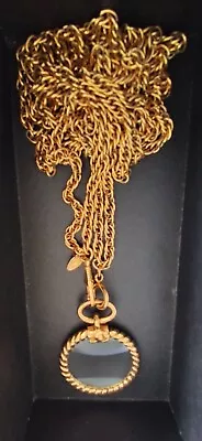 $1800 • Buy VINTAGE CHANEL Gold Coco Mark MAGNIFYING GLASS Necklace 1980s