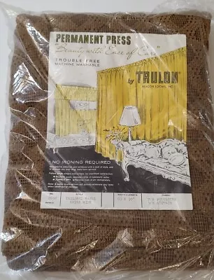 Vintage Trulon Tailored Extra Wide Panel Curtain 60x90 Brown Retro NOS MCM  • $50.99