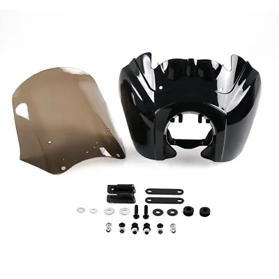 Headlight Fairing Cover+Smoke Windshield For Harley Dyna Super Glide T Sport FXD • $78.95