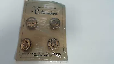 Vintage Costumakers  VN BALBOA Buttons Set Of 4 1  NOS • $13.99