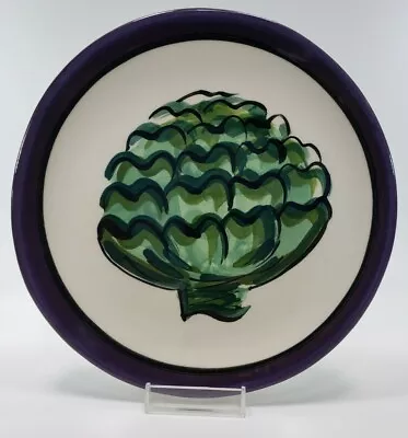 Vicki Carroll Pottery 8  Salad Plate Signed Southern Art  ~ #10 Artichoke Design • $9.98