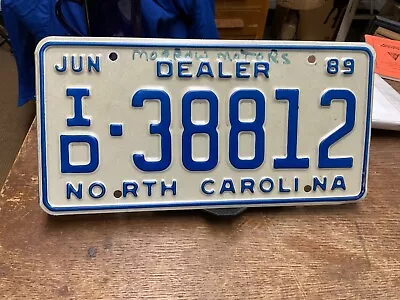 License Plate Tag Vintage North Carolina NC Dealer ID 38812 1989 Rustic USA • $9.25