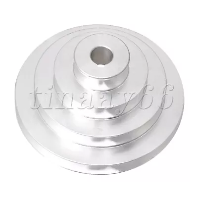 4 Step Belt Pulley Aluminum Silver For Motor Shaft Drive Aperture 16mm • $34.79