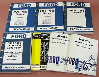 Ford 3400 3500 Loader Backhoe Tractor Service Repair Shop Operator Parts Manuals • $285.36