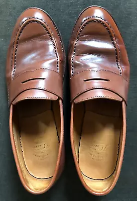 J. Crew Ludlow Men's Brown Leather Penny Loafers Dress Shoes - Size 10D • $40