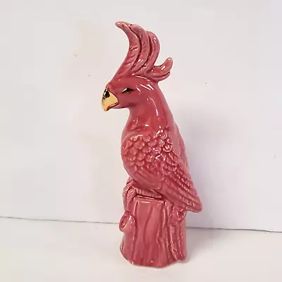 Pink Cockatoo Parrot Figurine Gold Beak And Eyes Modern Reproduction NEW • $15