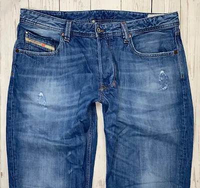 £38.99 • Buy Mens DIESEL Larkee-T Jeans W30 L32 Blue Regular Straight Wash 008B9 🇮🇹