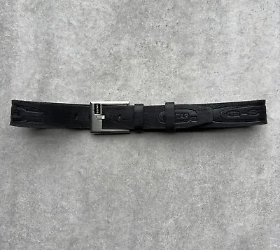 VINTAGE G-STAR LEATHER BELT BLACK MENS 104x4 Cm • $45