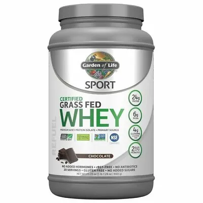 $51.91 • Buy Garden Of Life Sport Certified Grass Fed Clean Whey Protein Isolate, Chocolat...