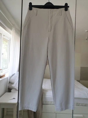 ZARA Cement Stone Grey Cropped Ankle Tapered Trousers Size S • £12.95