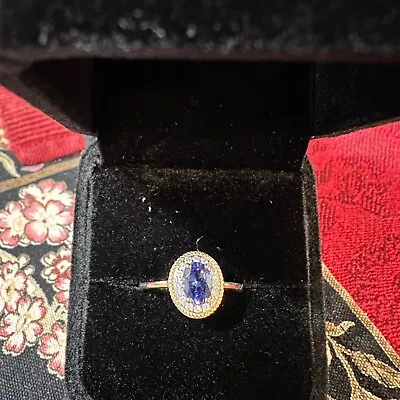 Exquisite New Tanzinite And Diamond Ring 9k Gold.  Rare Grade Aaa Tanzinite • $501