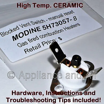 Modine 5H73057-8 Blocked Vent Limit Switch Manual Reset Overhead Gas Heater • $26.95