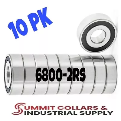 6800-2RS Ball Bearing Supreme Rubber Sealed 10x19x5 Mm (Qty 10) • $9.95