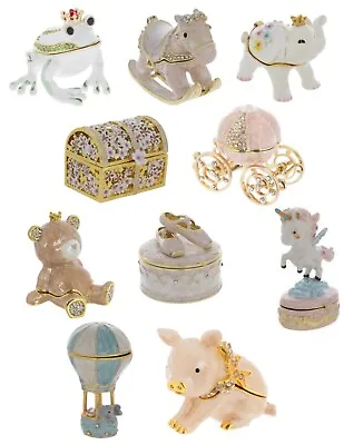 $99.99 • Buy Trinket Box Collection, Lot Of 10, Bejeweled & Hinged, Baby Stocking Stuffers