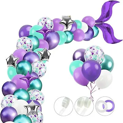 113 Piece Mermaid Balloon Garland Arch Kit Birthday Party Decorations • $15.69