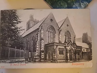 (P391) St Marys Church Abergavenny Vintage Postcard • £2