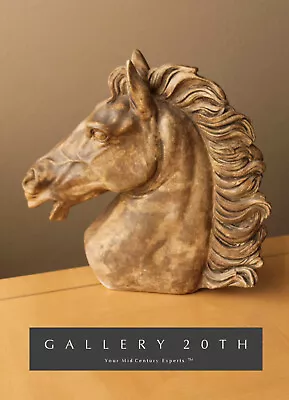 WHOA! HORSE HEAD ART SCULPTURE! VTG STALLION 50'S MID CENTURY STATUE 60's MODERN • $2700