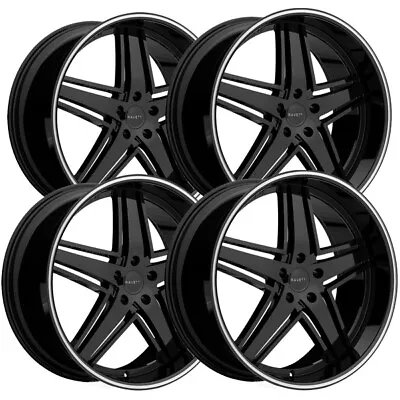 (Set Of 4) Ravetti M6 22x9 5x120 +40mm Gloss Black Wheels Rims 22  Inch • $1068