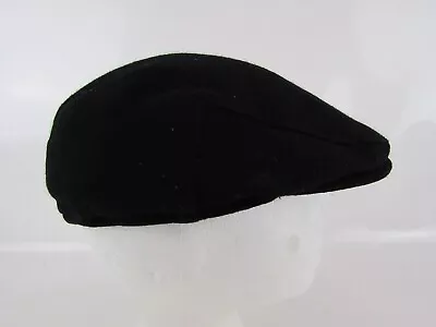 Vintage Aquascutum London 100% Lambswool Black Flat Cap 21.5  Circumference • £50