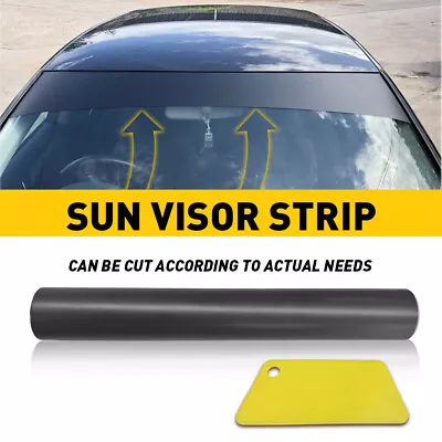 Car Sun Strip Visor Premium Vinyl 60 X10  Decal Windshield Banner Cast PVC Film • $11.09