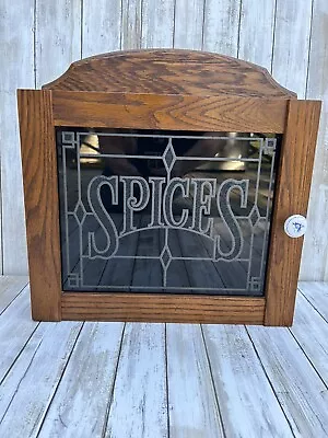 Vintage Cornwall Black Mosaic Glass Spice Cabinet • $85